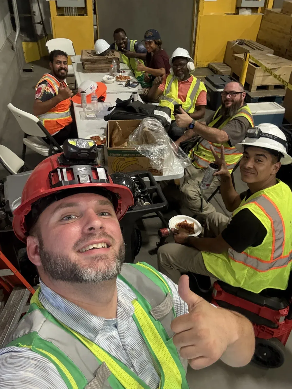 ALOKAZOR field team gathered at a client project site