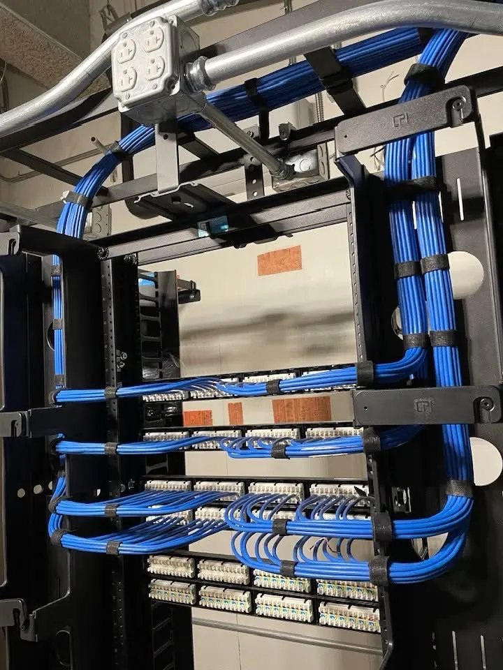 Blue copper cabling and patch panels