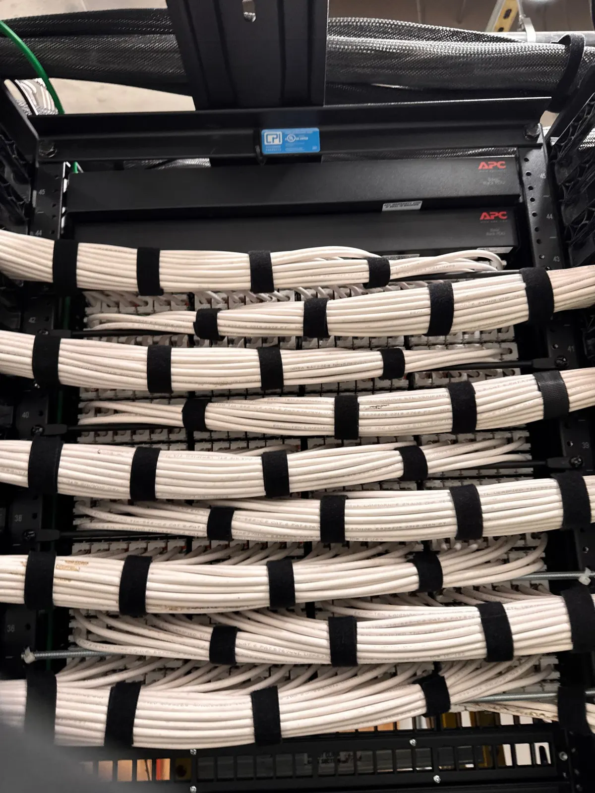 Dressed Cat6 cabling in a rack